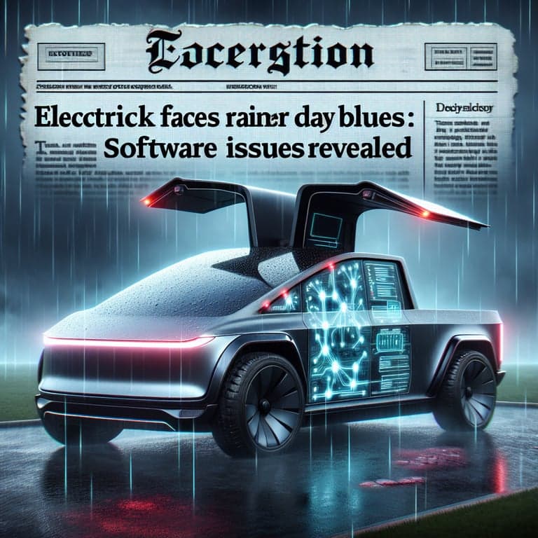 Banner for Tesla Cybertruck Faces Rainy Day Blues: Software Issues Revealed