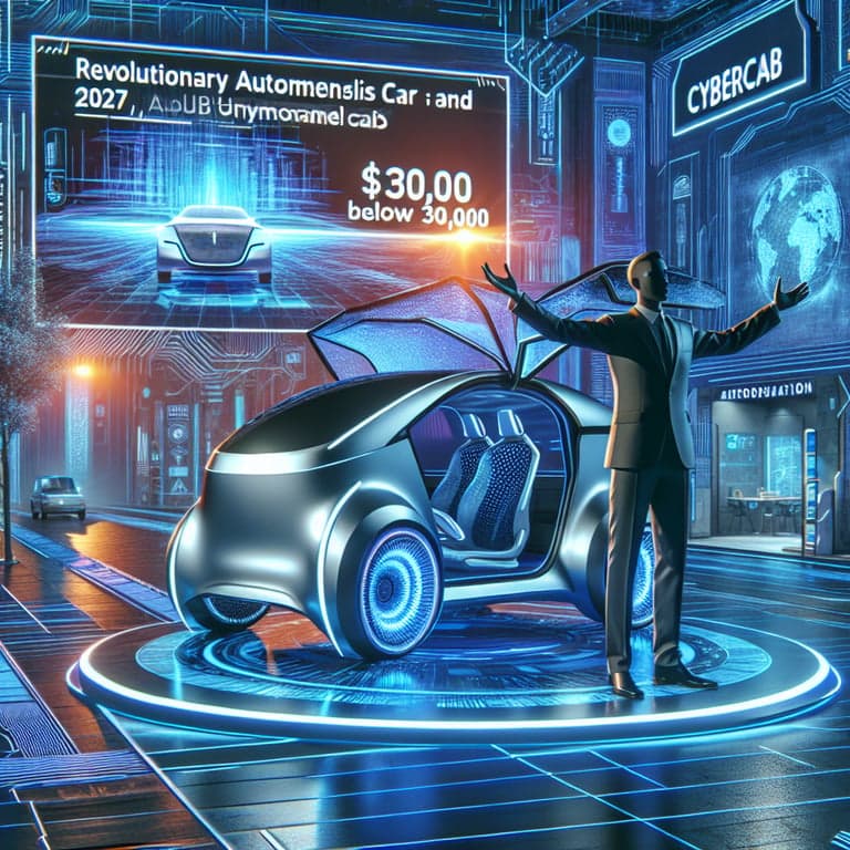 Banner for Elon Musk Unveils Tesla's Cybercab: A Sub-$30,000 Autonomous Dream by 2027