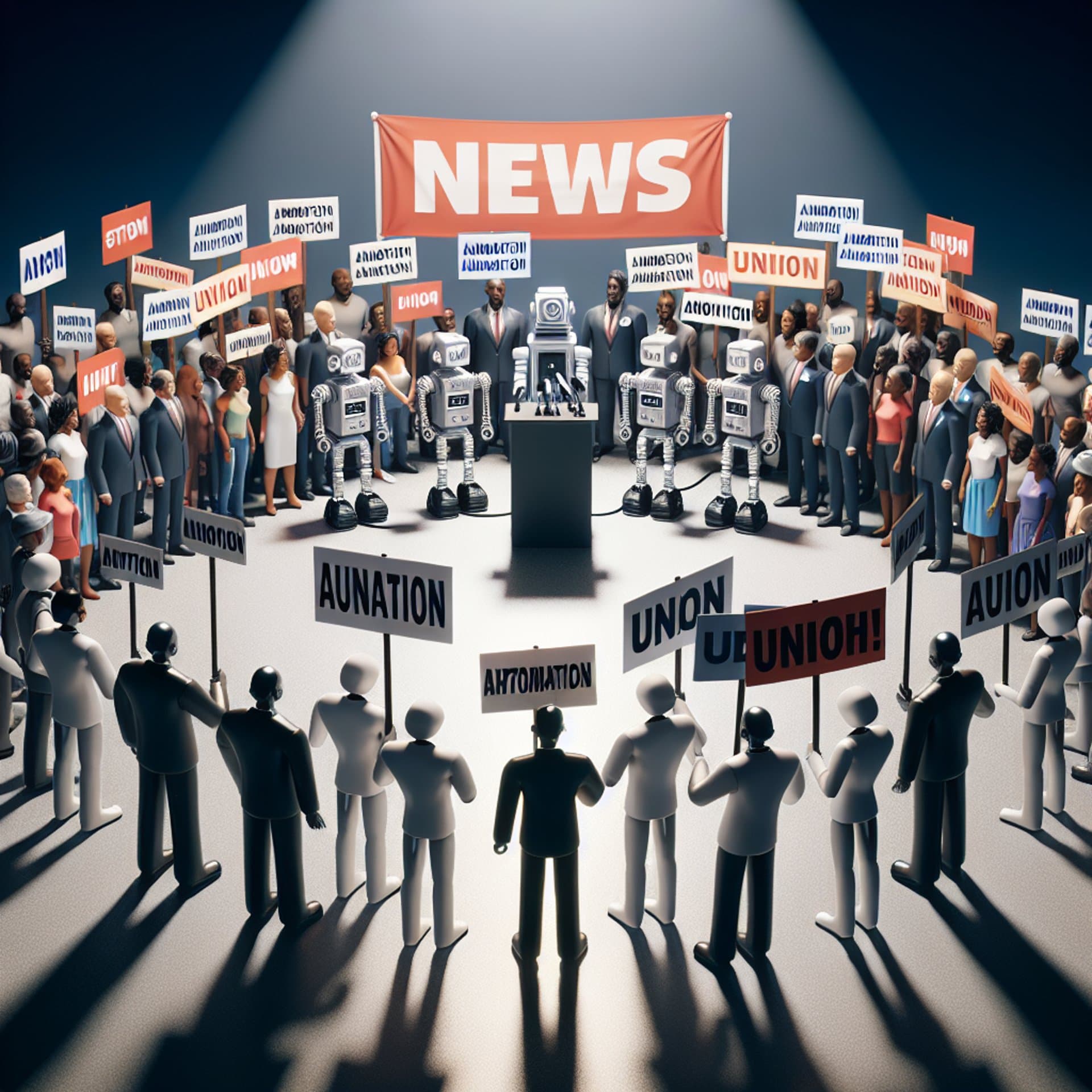 Banner for ProPublica's AI Showdown: Union Strike Against Automation Takes Center Stage