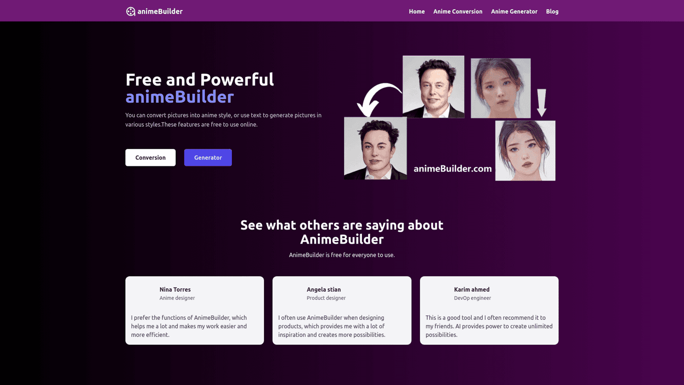 animeBuilder screenshot