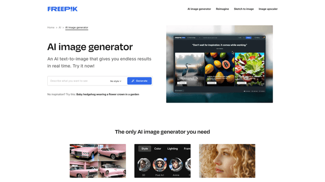 Thumbnail image for AI Image Generator - Freepik