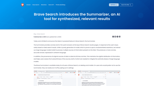 Thumbnail image for Brave Search Summarizer