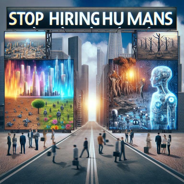 Banner for Brex's 'Stop Hiring Humans' Billboards Spark AI Debate: Game-Changer or Dystopian Alert?