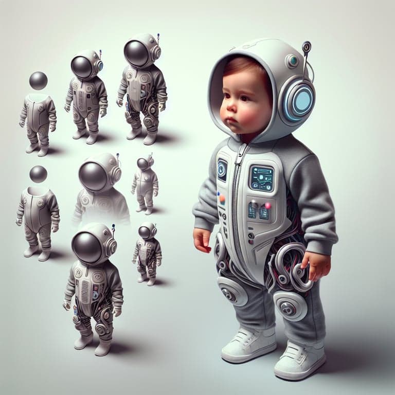 Tesla's Lil' Bot Onesie: Transform Your Toddler into a Miniature Cyber Companion!