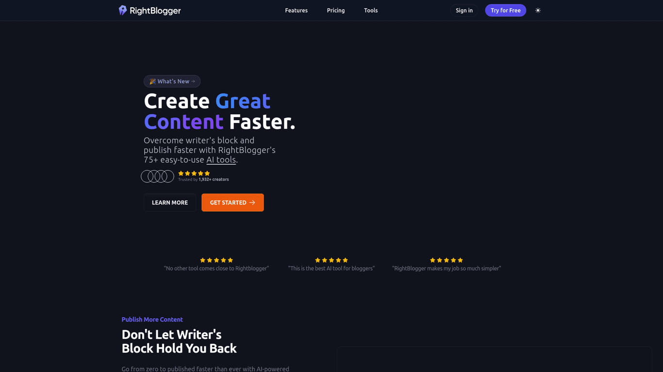 RightBlogger screenshot