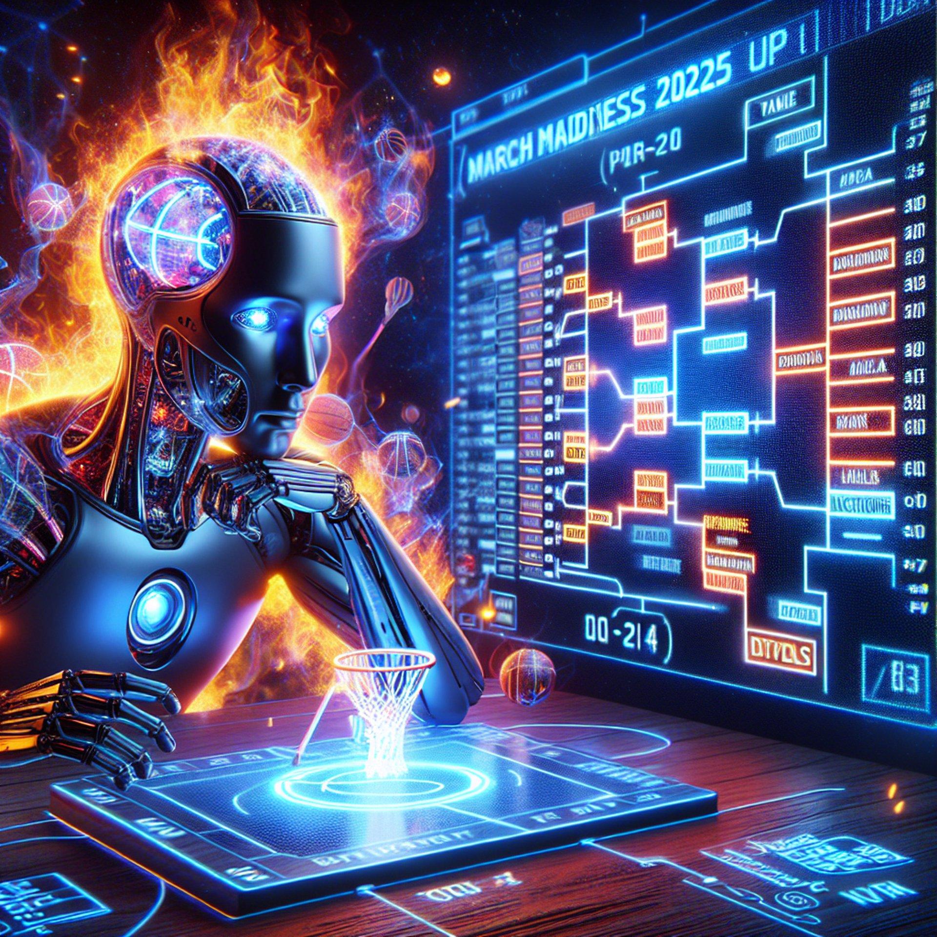 Banner for AI-Powered Bracket Predictions: March Madness 2025 Heats Up!