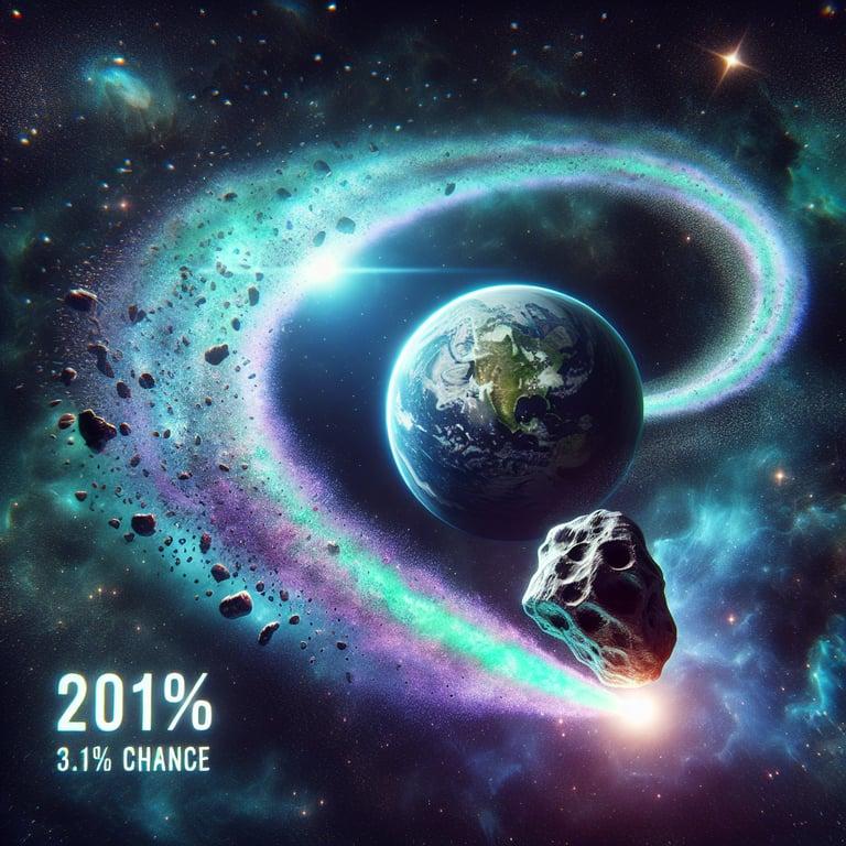 Banner for Asteroid YR4: A Cosmic Curveball with a 3.1% Chance of Earth Impact in 2032!