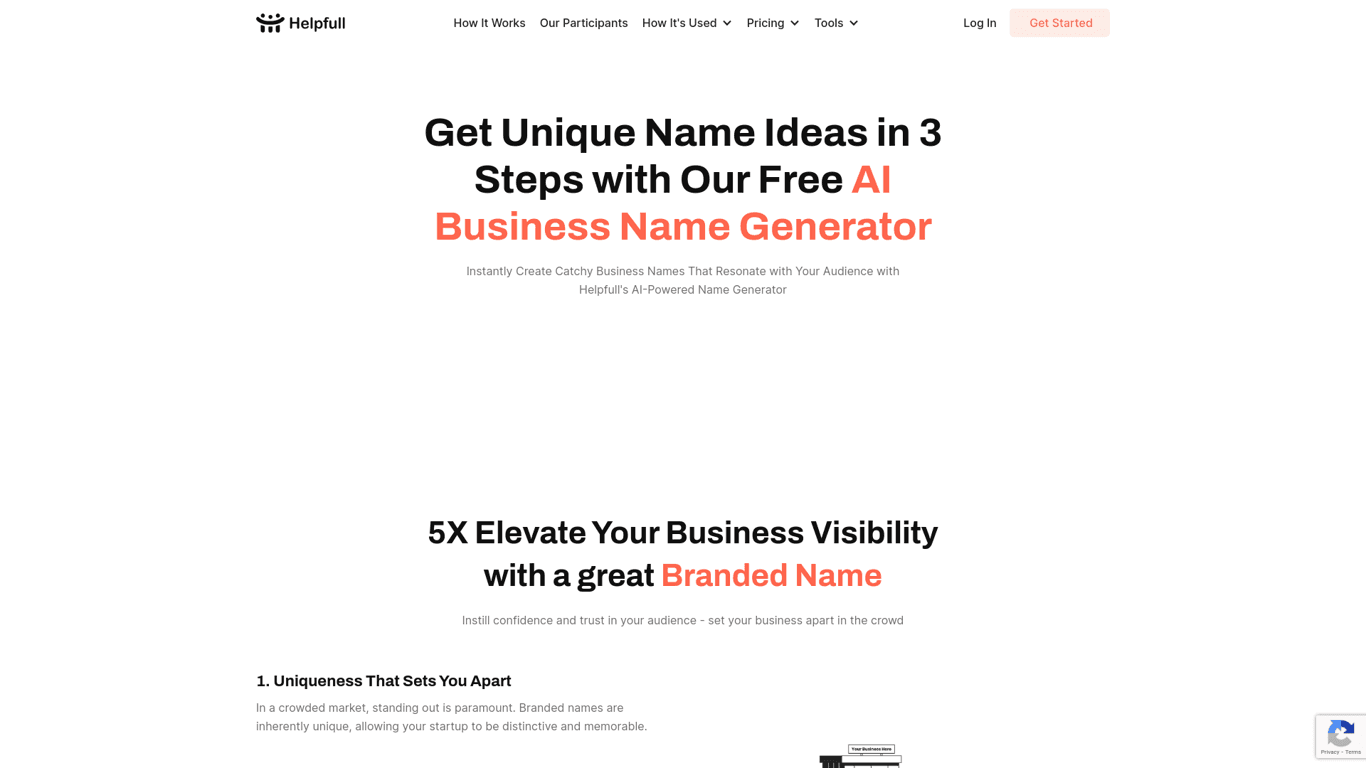 AI Business Name Generator By Helpfull screenshot