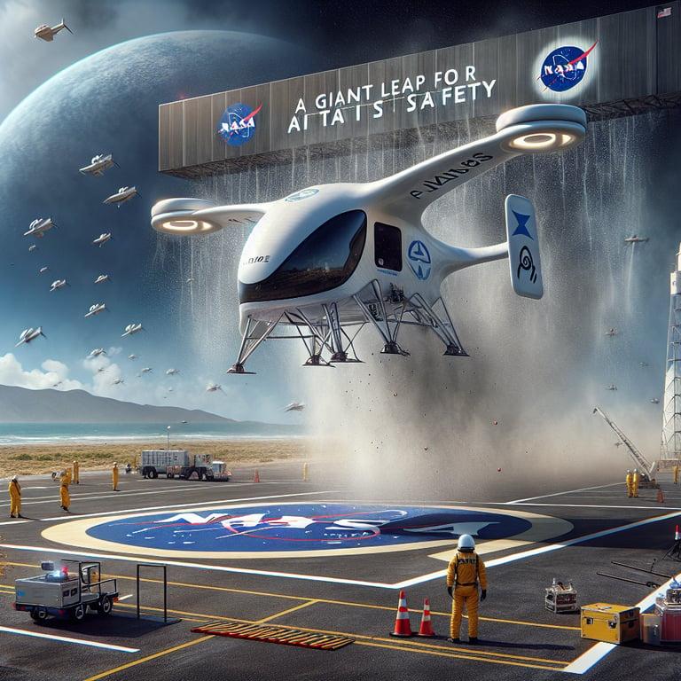 Banner for NASA's eVTOL Drop Test: A Giant Leap for Air Taxi Safety!