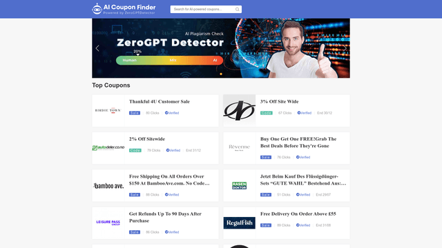 Thumbnail image for ZeroGPT Detector