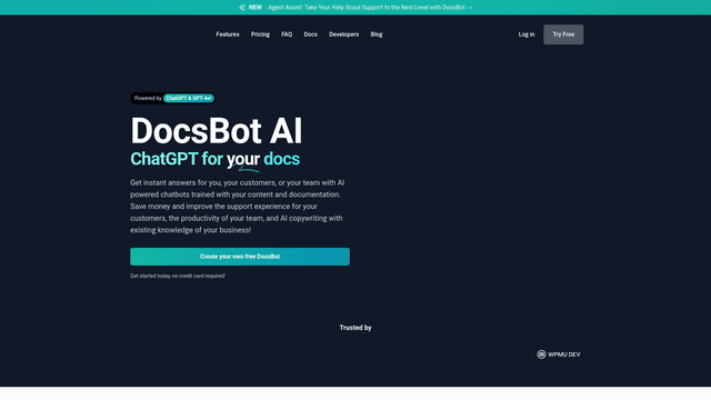 Thumbnail image for DocsBot AI