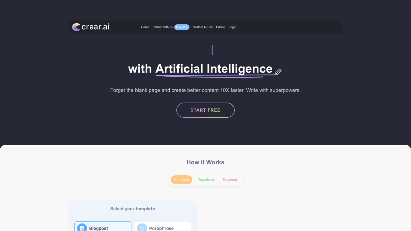 Crear AI screenshot