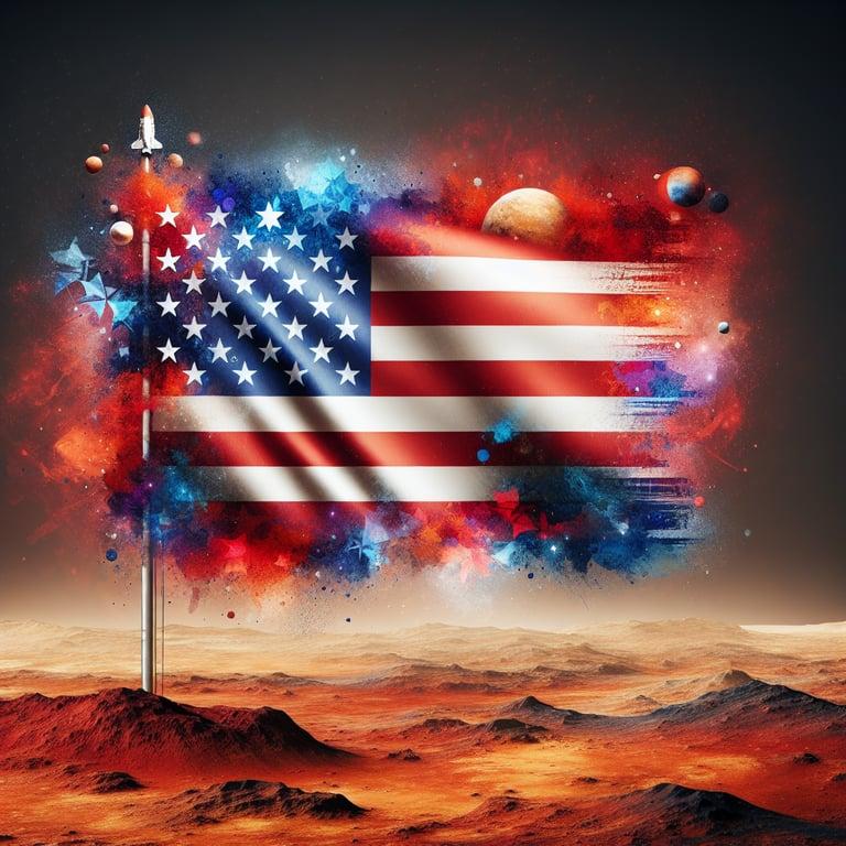 Banner for Old Glory on the Red Planet: American Flag Spotted on Mars!