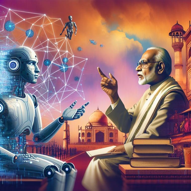 Banner for Vishal Sikka and PM Narendra Modi: A Dynamic Discussion on AI's Future in India!
