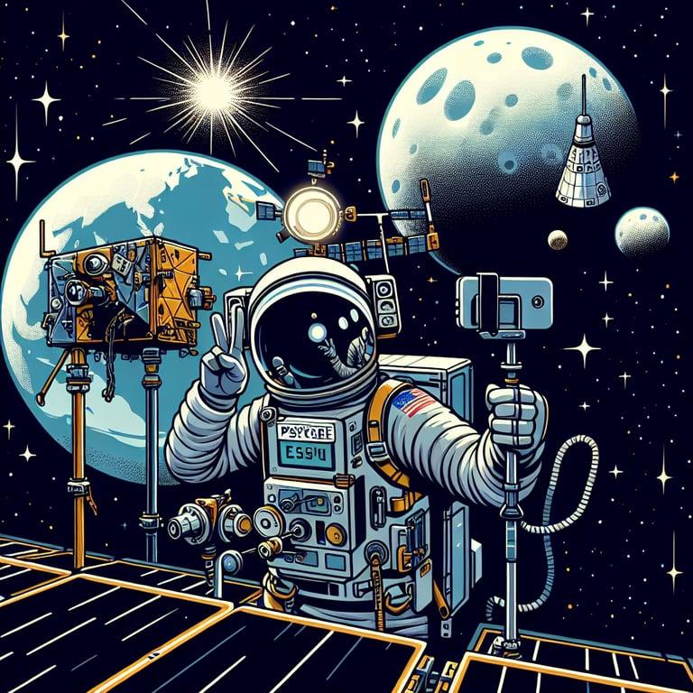 Banner for NASA's Psyche Mission: A Cosmic Selfie Session with Earth and the Moon!