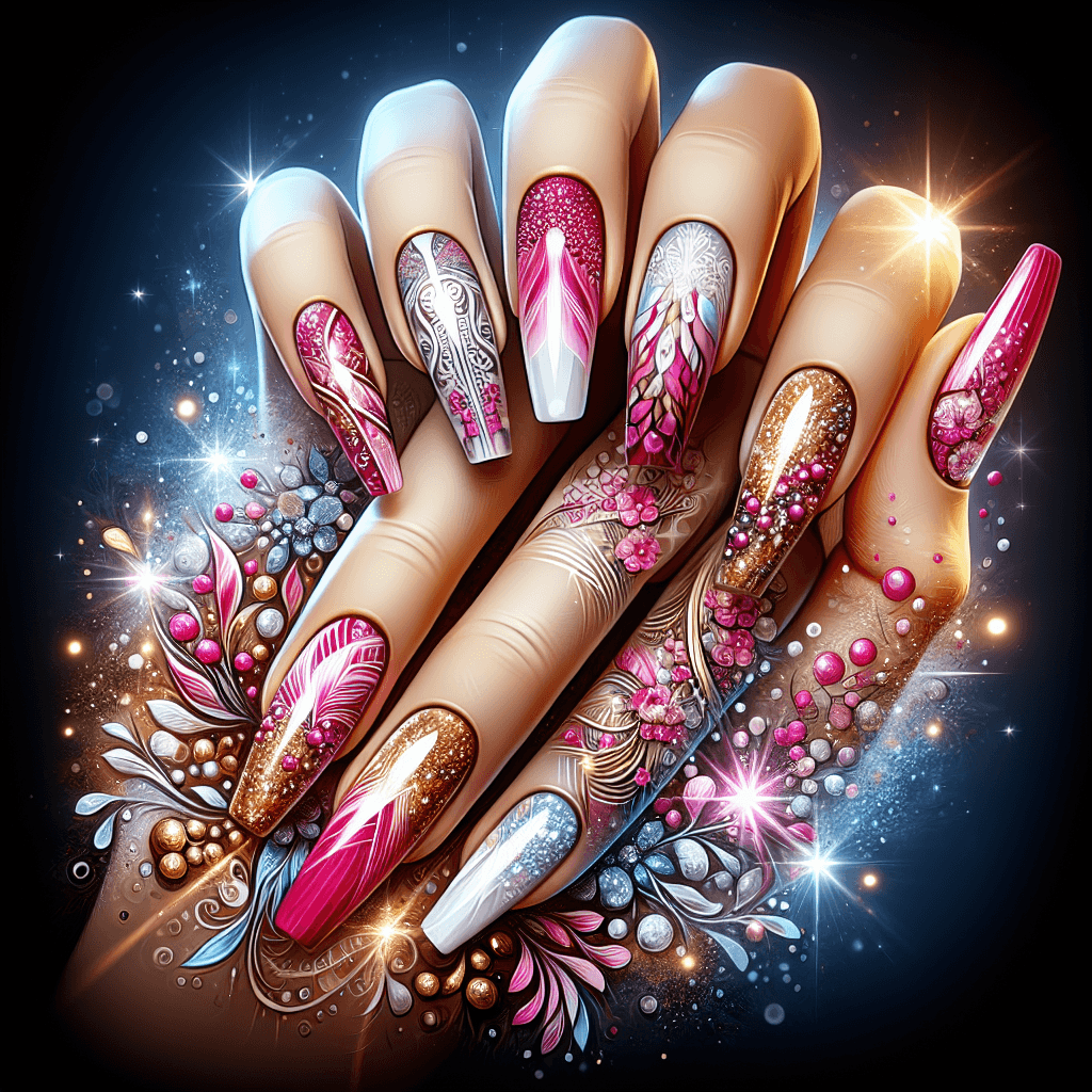 Nail Art Triumph: Pink, White, and Gold Designs Steal the Spotlight on Instagram!