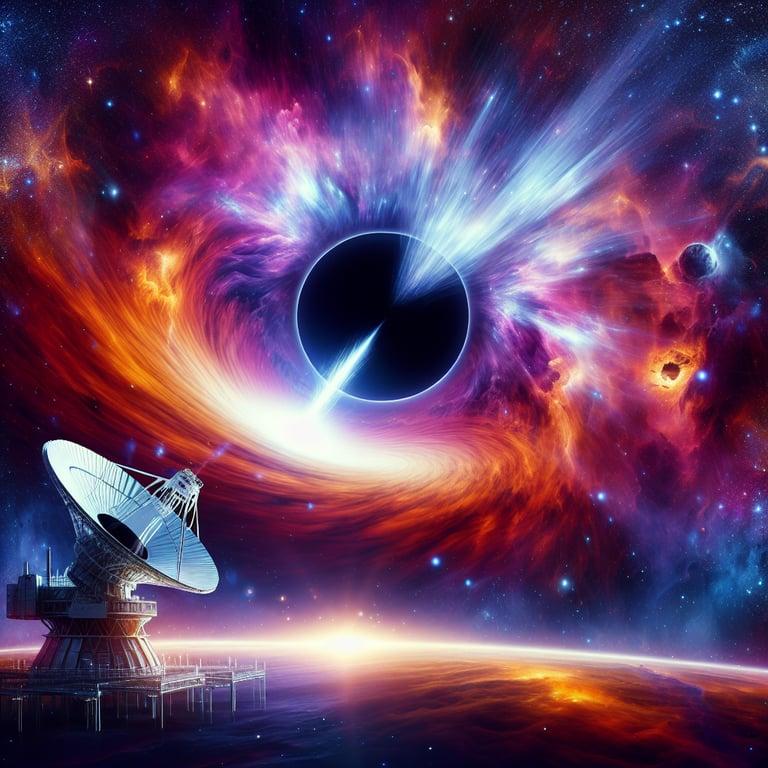 Banner for NASA's Chandra Observatory Unveils Colossal Black Hole Jet Light Show!