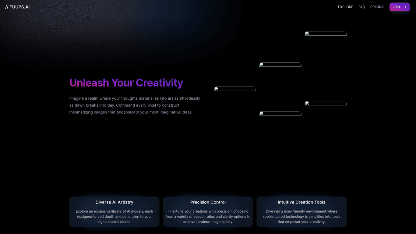 Fuups.AI landing page screenshot