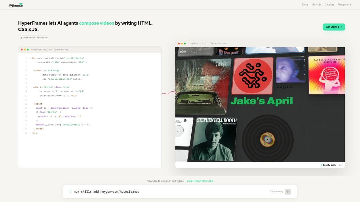 HyperFrames screenshot