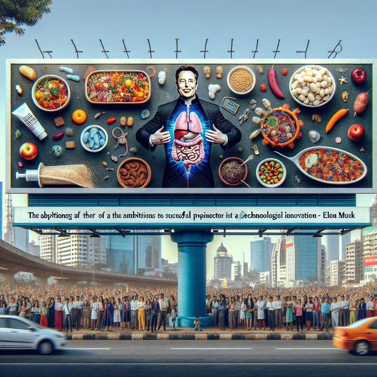 Banner for Chennai Clinic's Billboard Combines Elon Musk's Ambitions with Gut Health in a Viral Hit