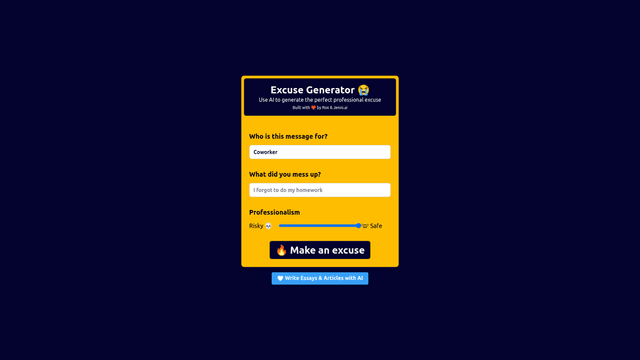 Thumbnail image for The Excuse Generator