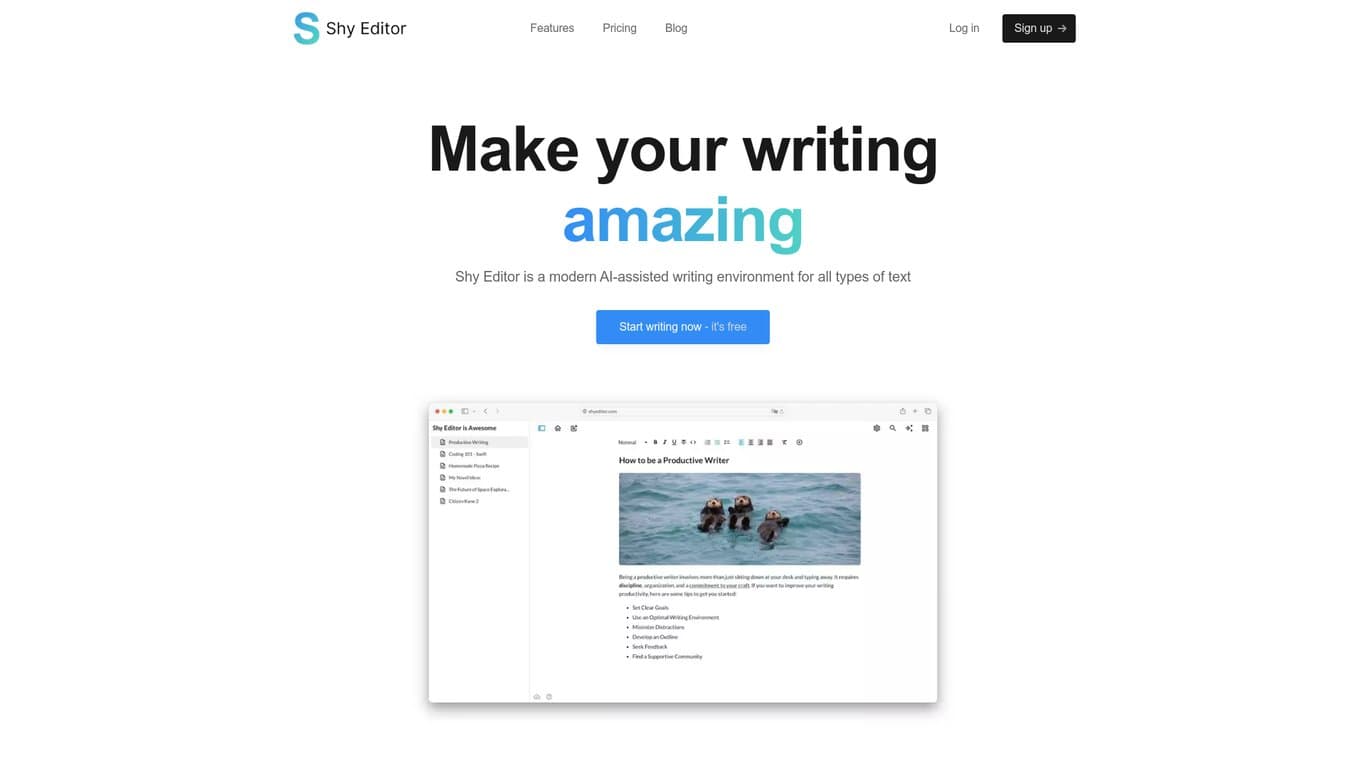 Shy Editor screenshot