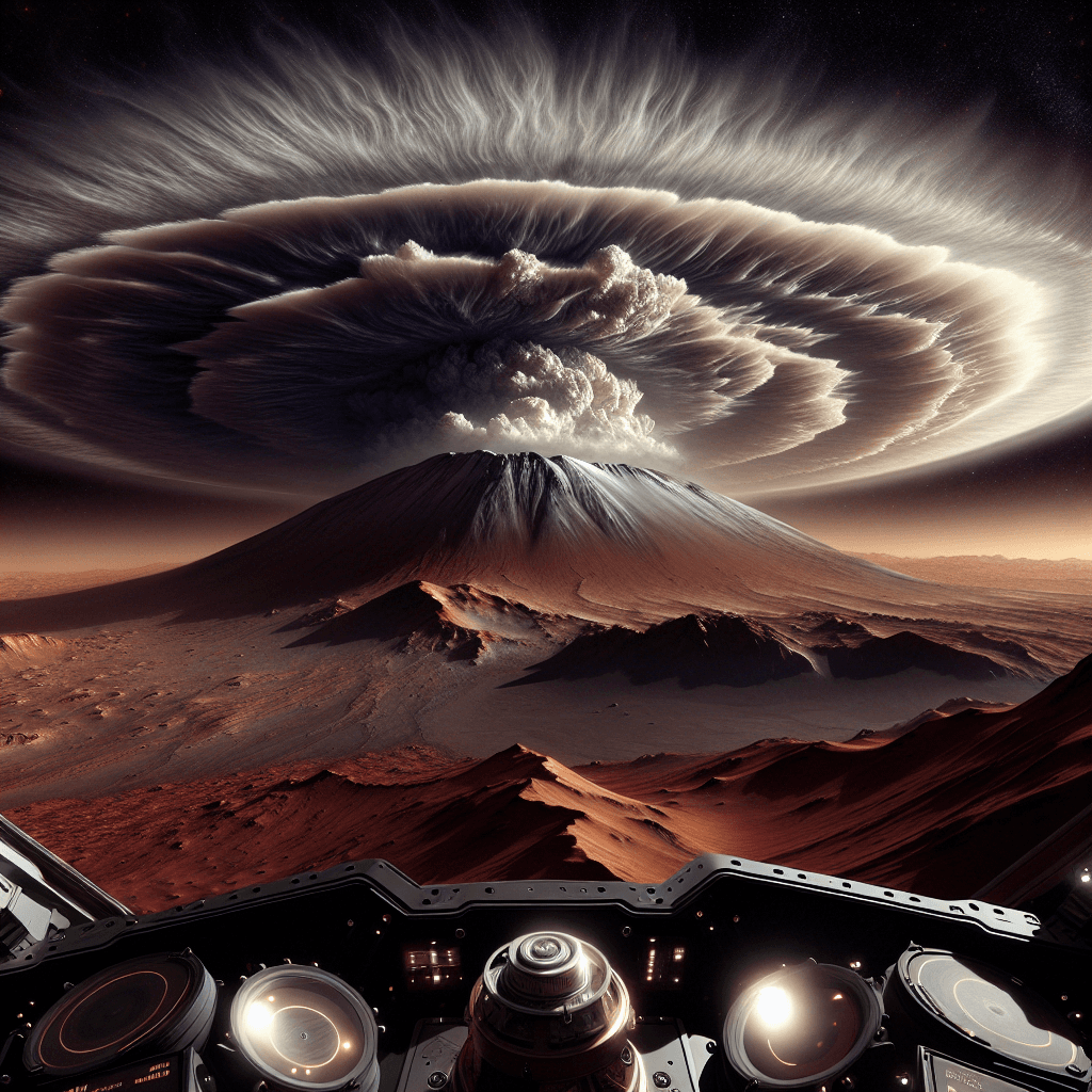 Banner for NASA's Mars Odyssey Captures Epic Image of Arsia Mons Volcano Rising Through Martian Clouds!
