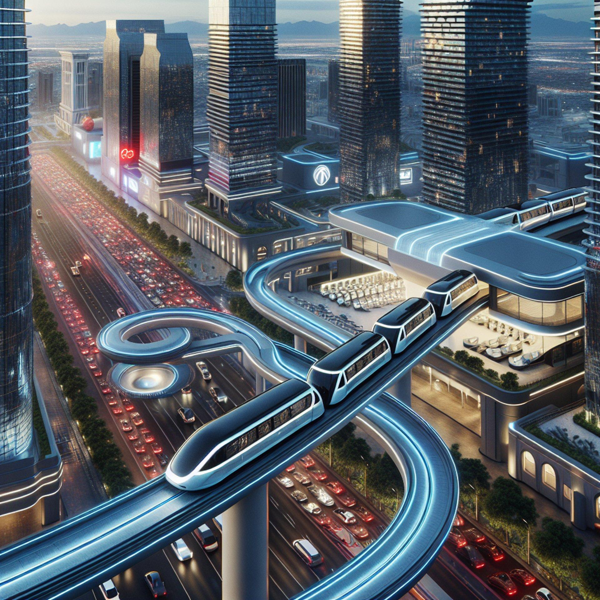 Banner for Vegas Loop Goes 'Up for Air': Tesla Takes a Breath in Sin City's Newest Transit Hub!