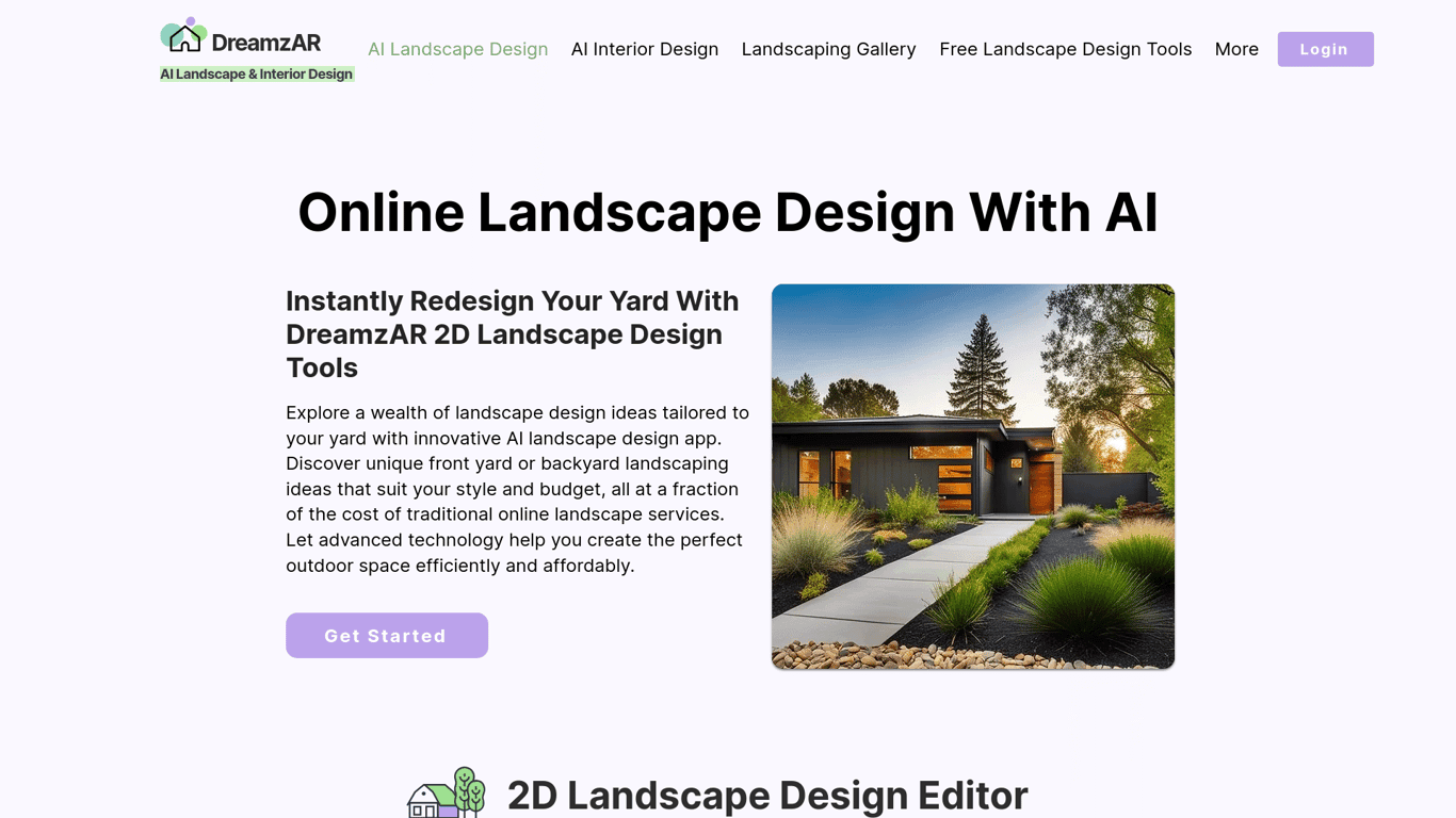 DreamzAR AI Landscape Design Ideas screenshot