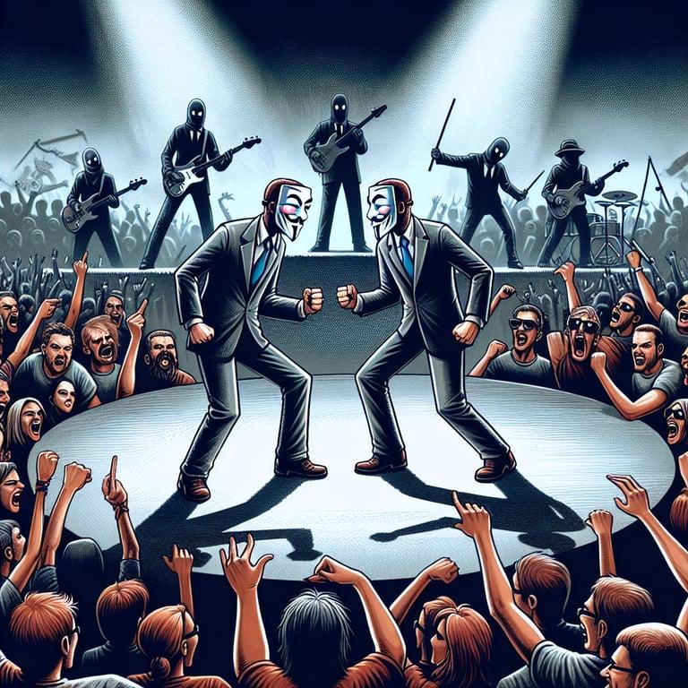 Banner for GWAR's Riot Fest Antics: A Theatrical Mock Showdown with Musk and Trump