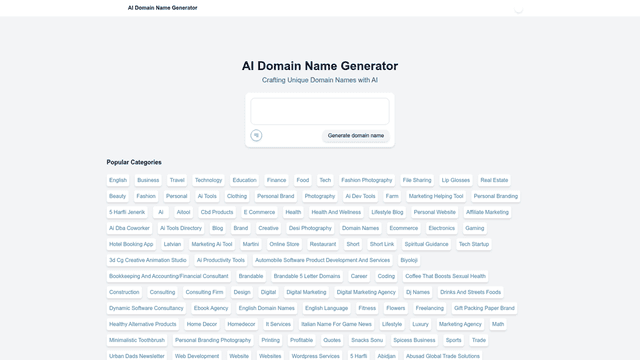 Thumbnail image for AI Domain Name Generator