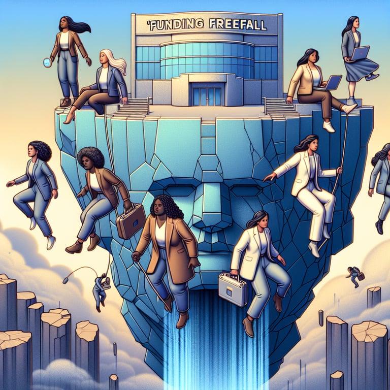 Banner for Funding Freefall Hits CU Boulder's Women in Tech Center