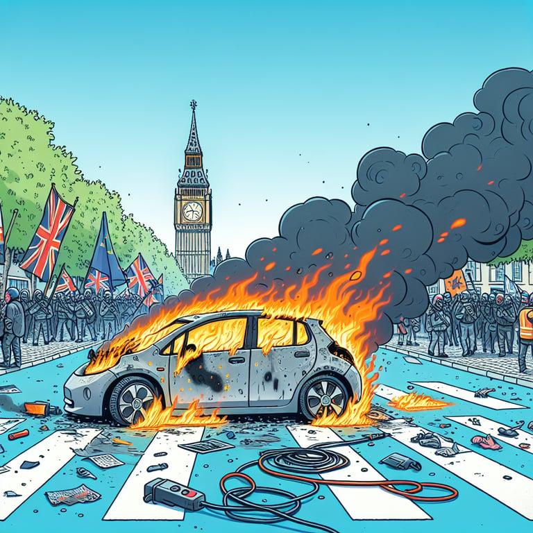 Banner for Tesla Torched: Arson Attack in France Amid Global Protests