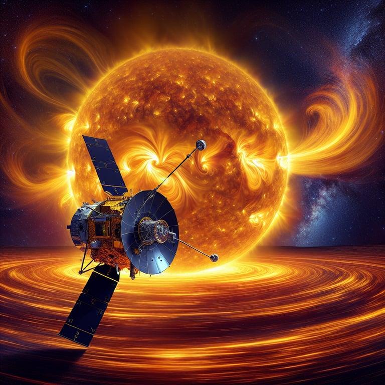 Banner for NASA's Parker Solar Probe: Zooming through Solar Inferno at Lightning Speed!