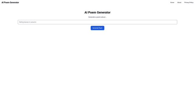 Thumbnail image for AI Poem Generator