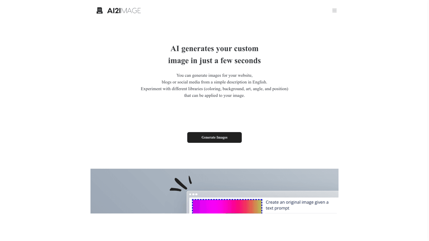 AI2image screenshot
