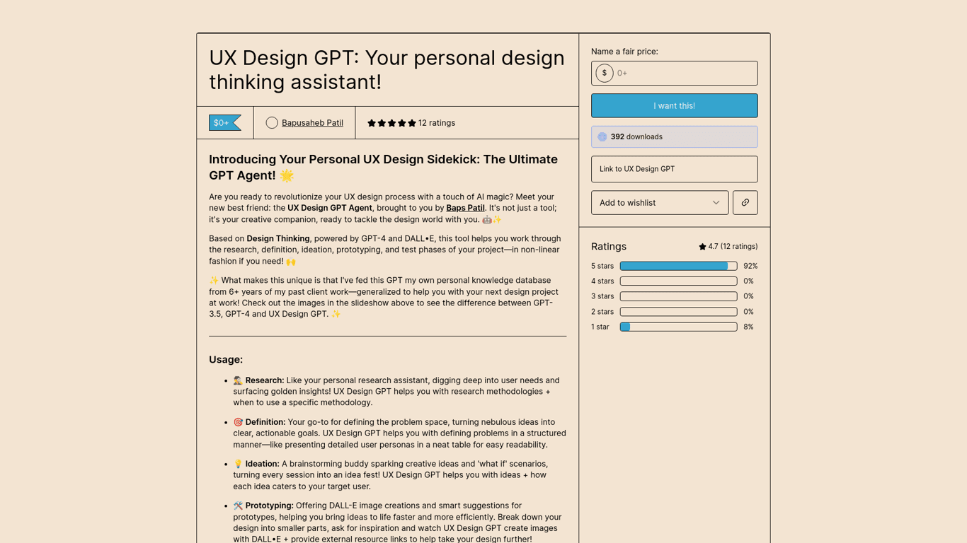UX Design GPT screenshot
