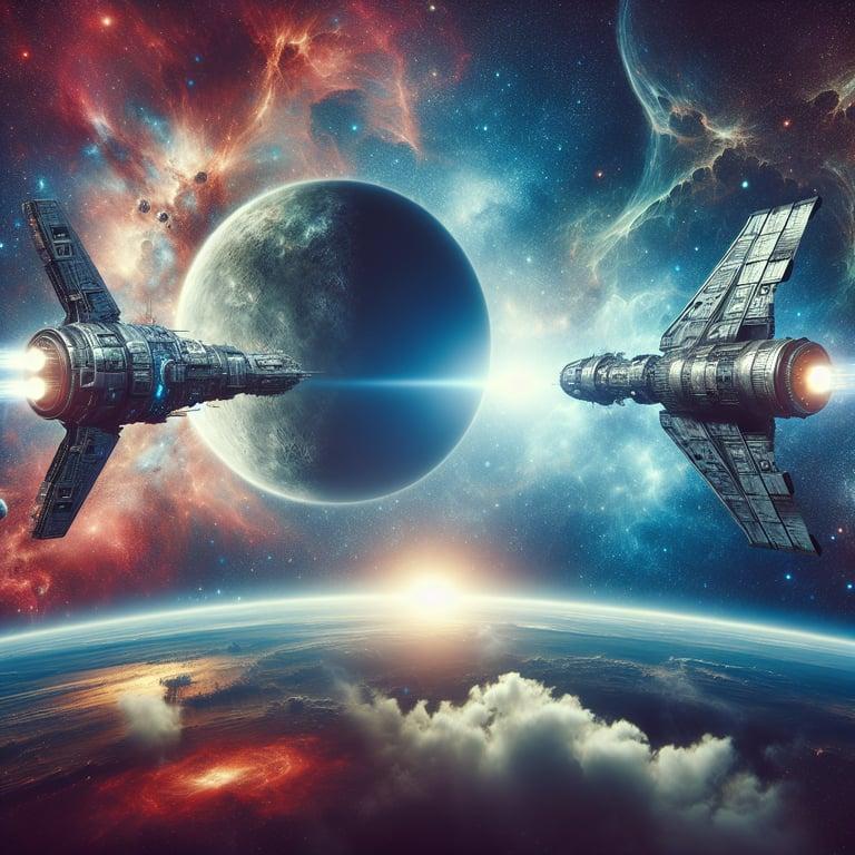 Banner for Space Titans Clash: Bezos vs. Musk in the Final Frontier!