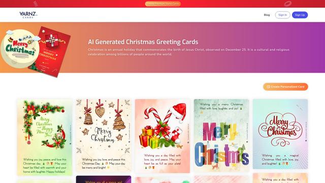 Thumbnail image for AI Christmas Greeting Cards - Varnz