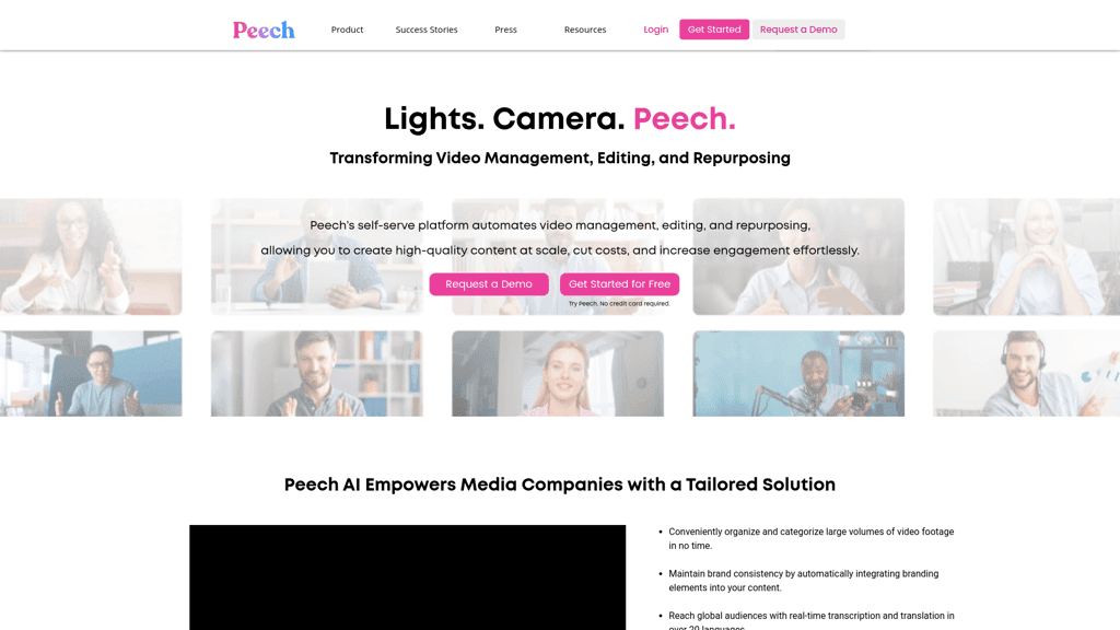 PEECH landing page screenshot