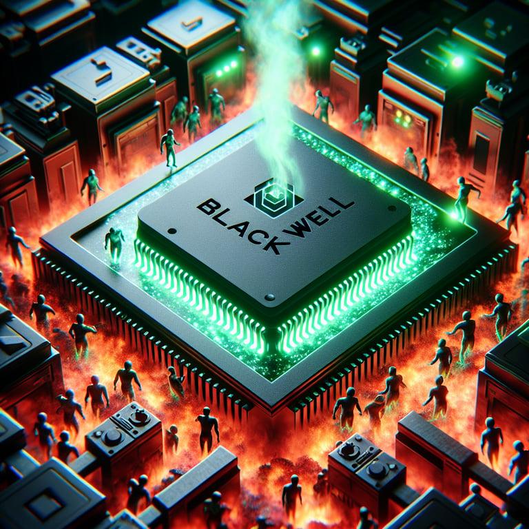 Banner for Nvidia's Blackwell AI Chip Triumphs in Full Production Amid Cooling Concerns