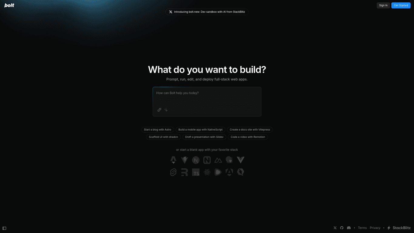 Bolt.new screenshot