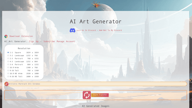 Thumbnail image for AI Art Generator