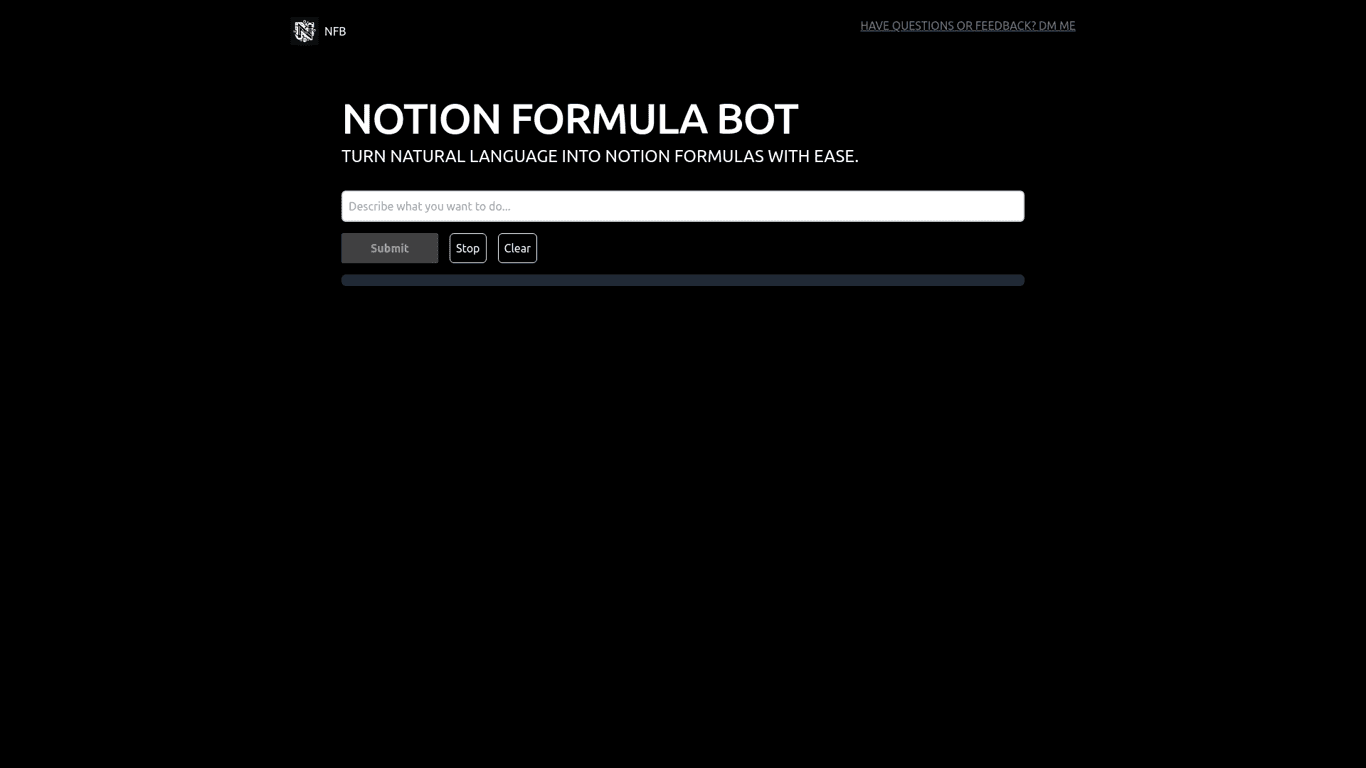 Notion Formula Bot screenshot