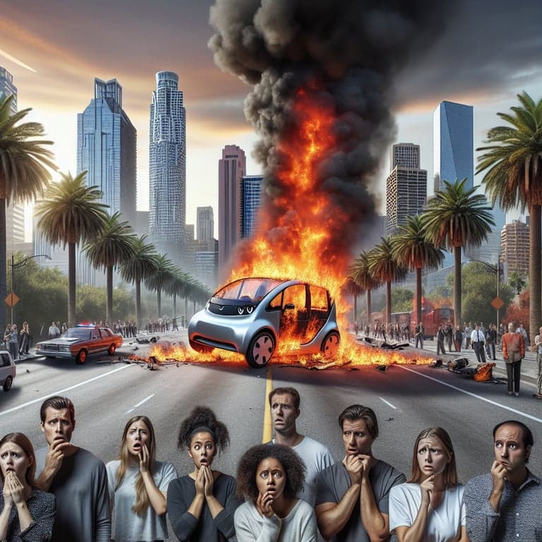 Fiery Tesla Crash Ignites Concerns Over EV Safety in Los Angeles