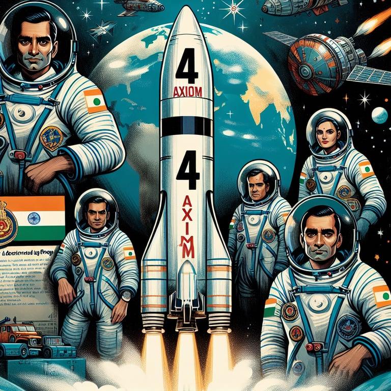 Banner for Indian Air Force Group Captain Shubhanshu Shukla Blasts Off on Historic Axiom-4 Mission