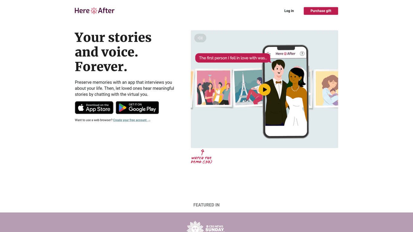 HereAfter AI screenshot
