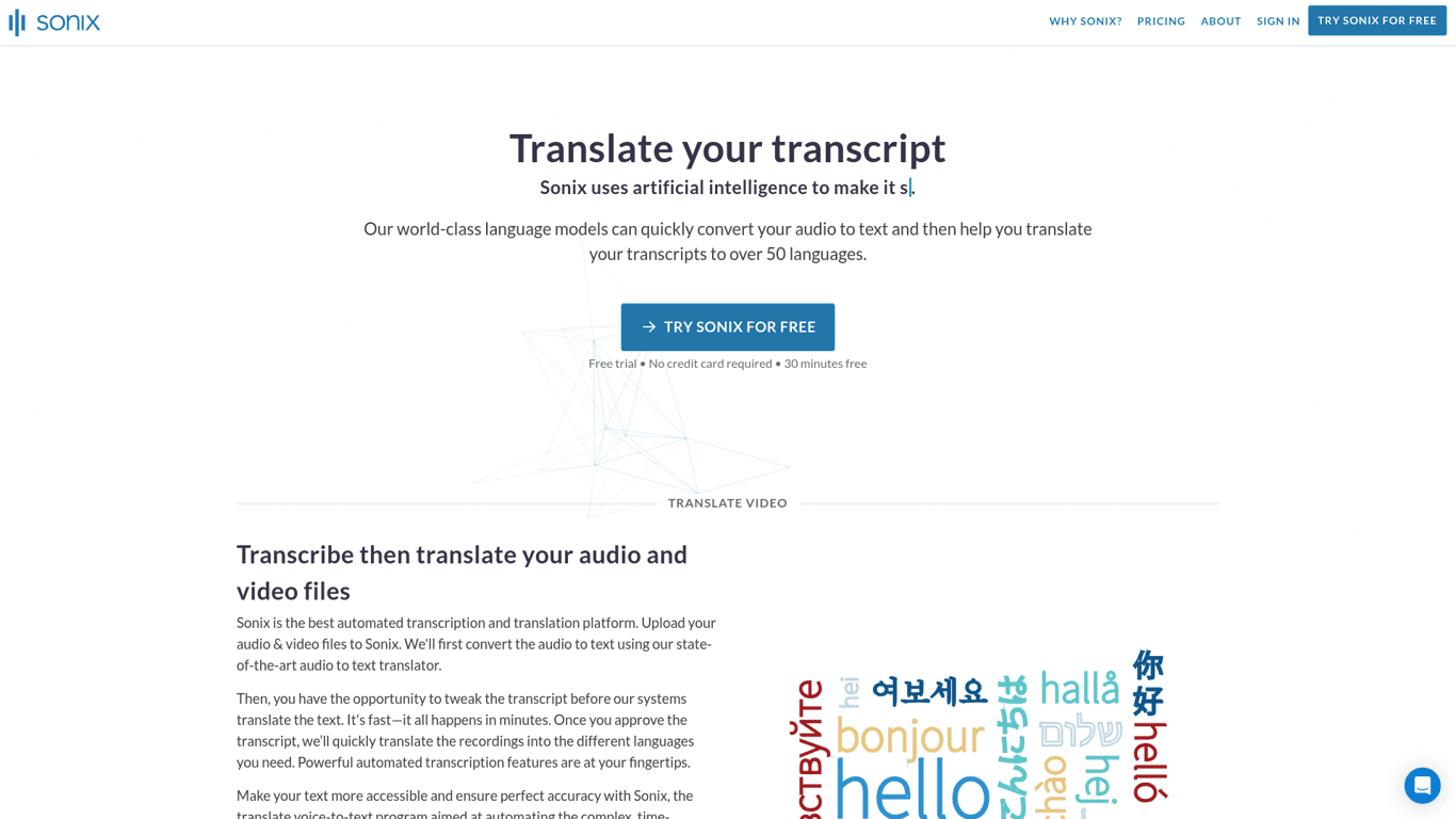Translate Voice to Text | Sonix screenshot