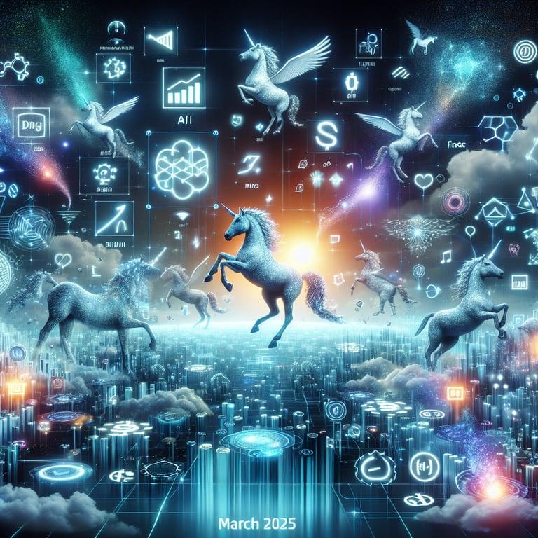 Banner for March 2025: A Unicorn Surge in the AI and Fintech Realms