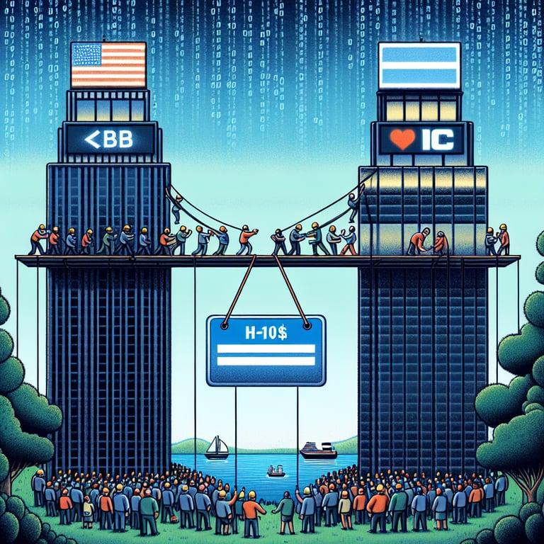 Banner for Amazon and Microsoft Boost H-1B Visa Sponsorship Amid New $100,000 Fee